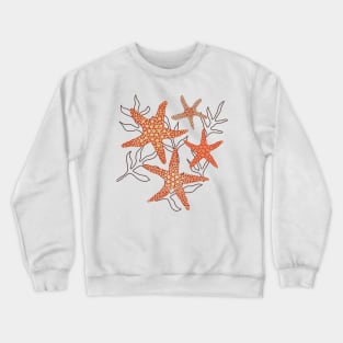 Sea stars - starfish fun in the ocean on green Crewneck Sweatshirt